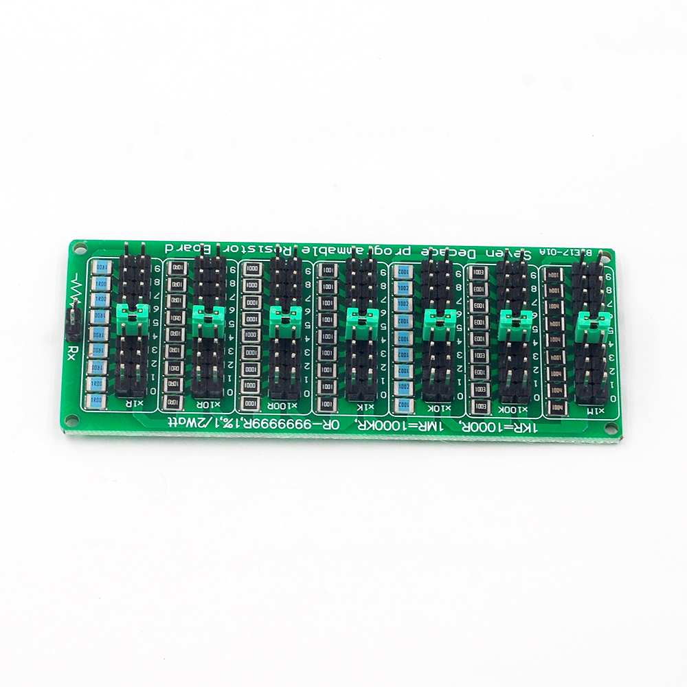 Резистивная плата на 7 дорожек с диапозоном измерения 1-9999999Ом, зелёная